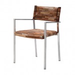 FAR EAST AQUA DINING CHAIR (LEATHER PACHWORK)